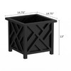 Nature Spring Square Planter Box, Lattice Container with Bottom Insert for Flowers and Plants, Black 955237EPR